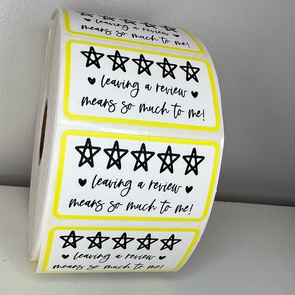 Leave a review stickers | 100 Thank you stickers Packaging Supplies NEW - Picture 5 of 12